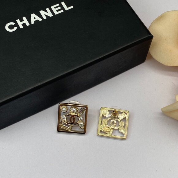 Chanel pendant double c crystal earrings - Picture 1 of 6